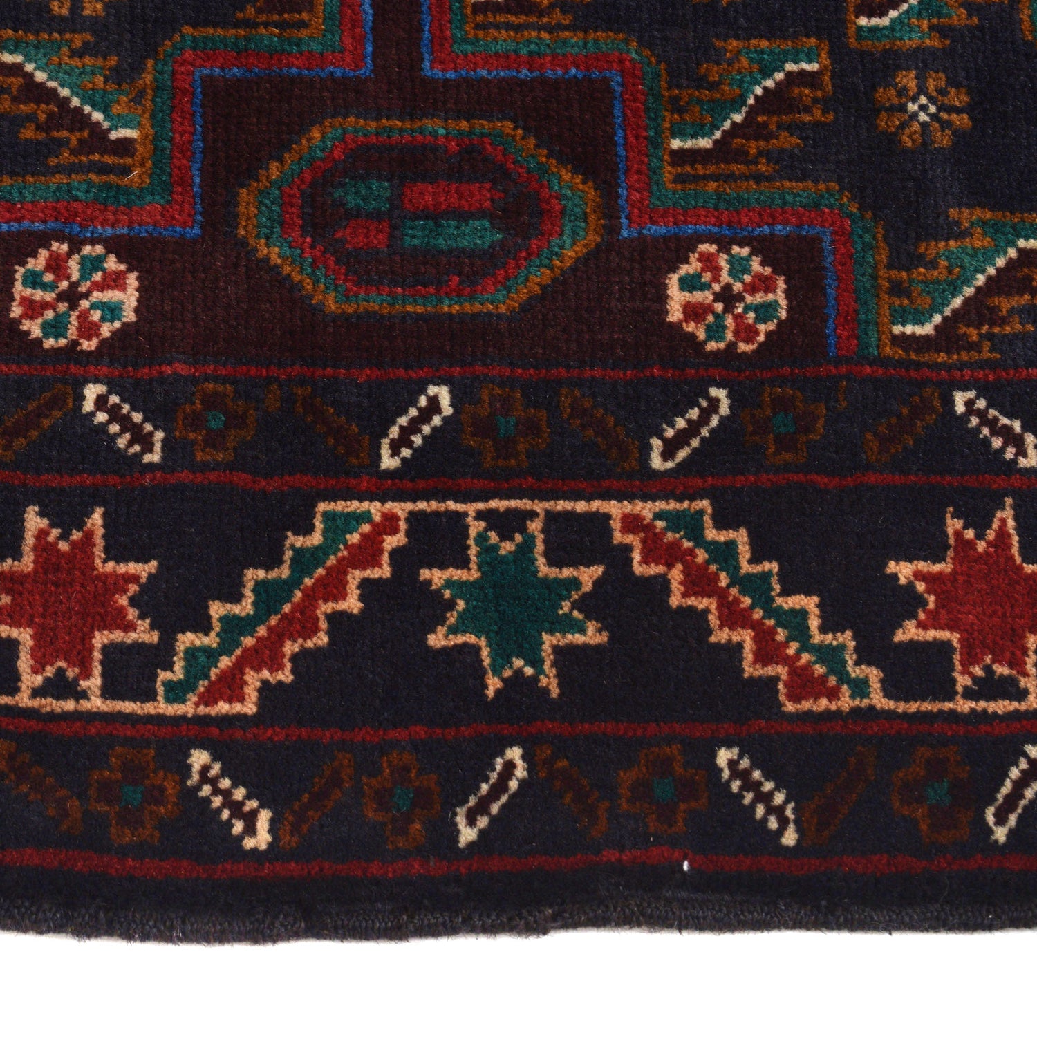 Baluchi Rug Handmade Multi Geometric 3x5 ft
