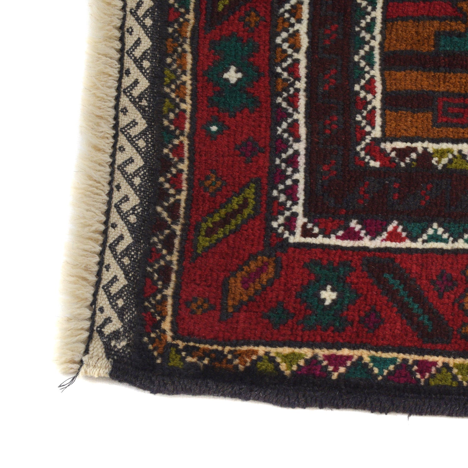 Baluchi Rug Handmade Multi Geometric 3x5 ft