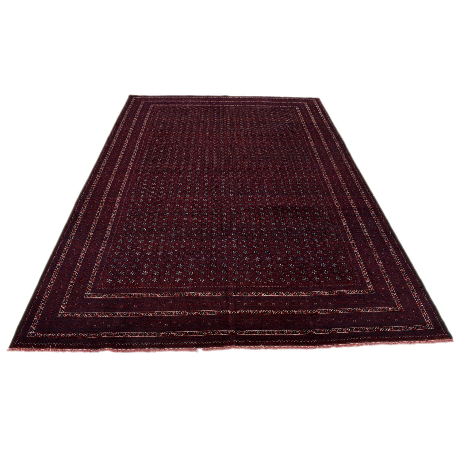 Khoja Roshnai Area Rug Handmade Red Floral 7x10 ft