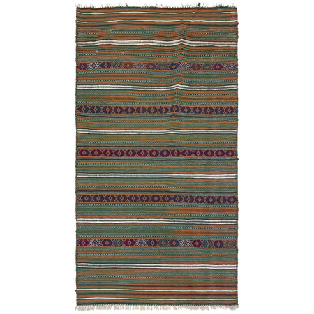 Laghari Kilim Area Rug Handmade Multi Geometric 3x5 ft