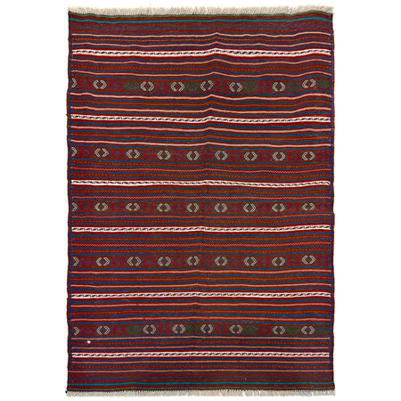 Laghari Kilim Area Rug Handmade Multi Geometric 3x5 ft