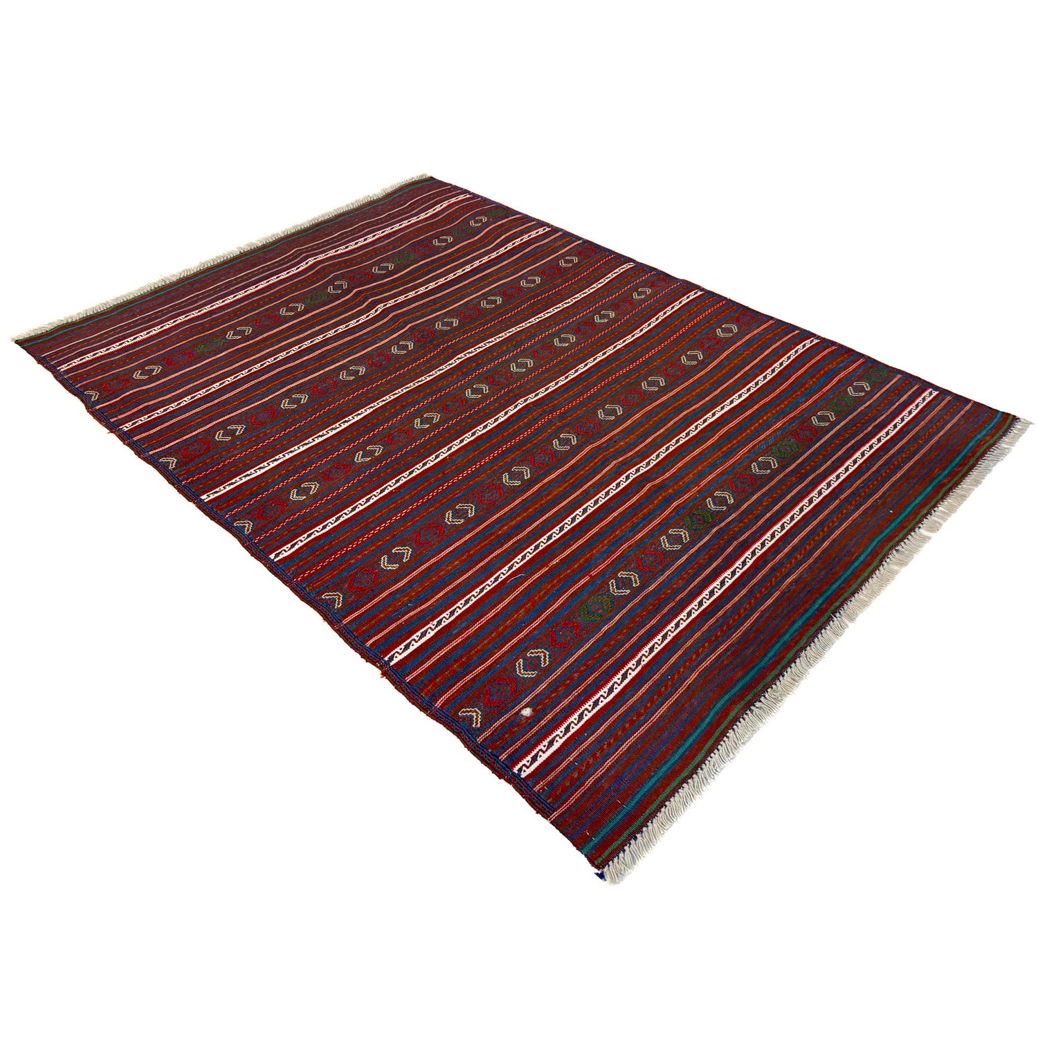 Laghari Kilim Area Rug Handmade Multi Geometric 3x5 ft