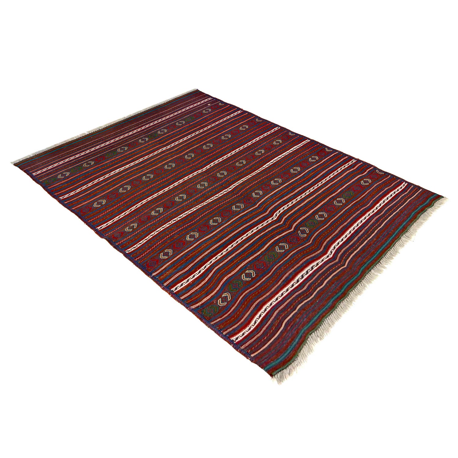 Laghari Kilim Area Rug Handmade Multi Geometric 3x5 ft