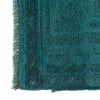 Overdyed Area Rug Handmade Blue Geometric 2x4 ft