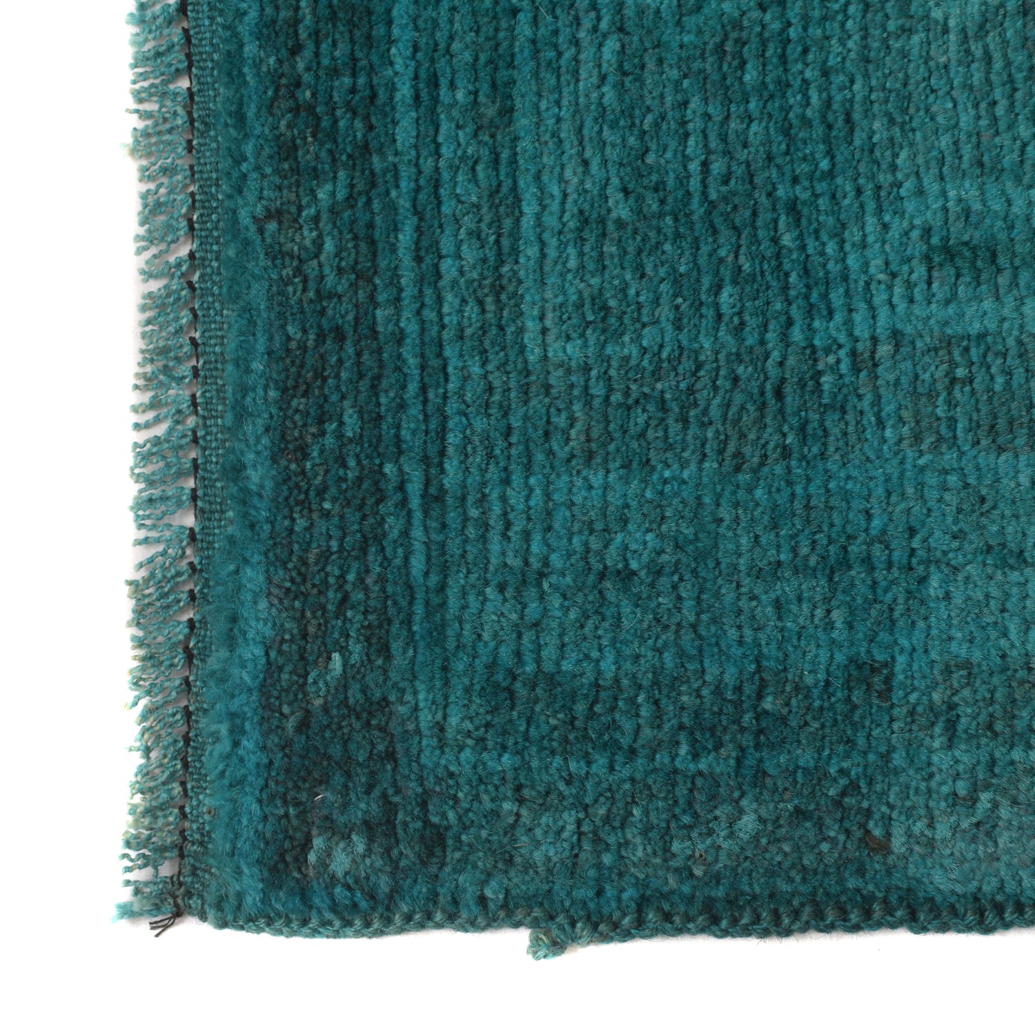Overdyed Area Rug Handmade Blue Geometric 2x4 ft