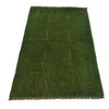 Overdyed Area Rug Handmade Green Geometric 3x5 ft