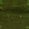 Overdyed Area Rug Handmade Green Geometric 3x5 ft
