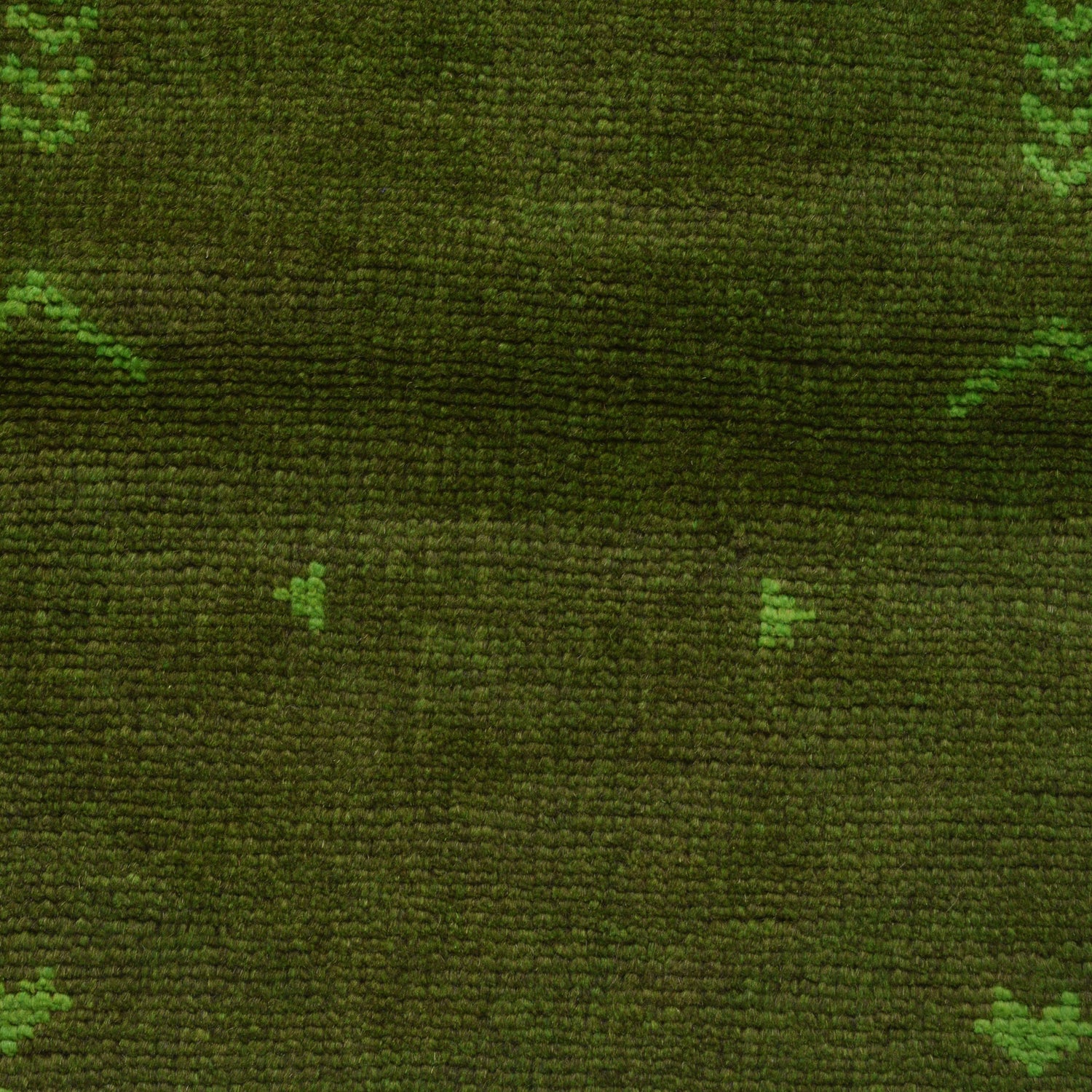 Overdyed Area Rug Handmade Green Geometric 3x5 ft