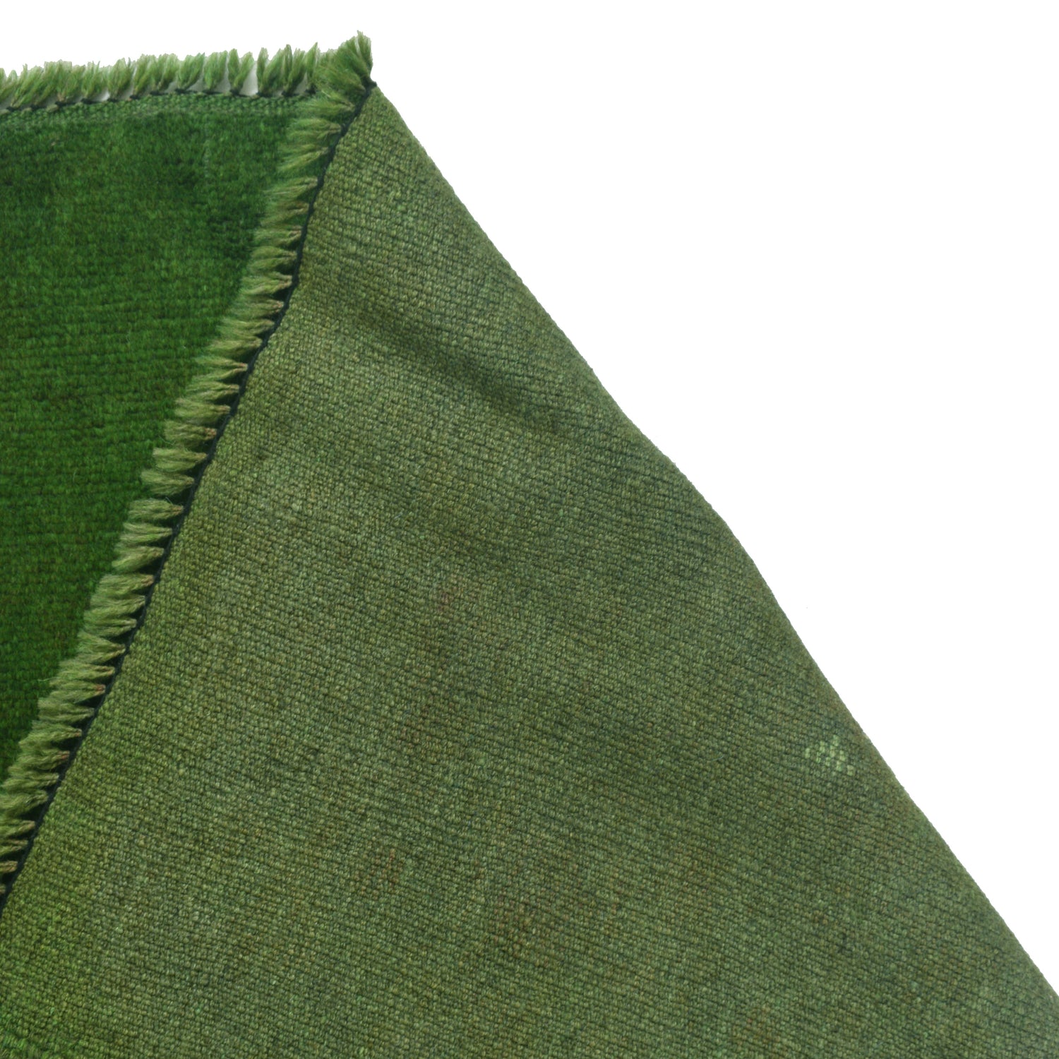 Overdyed Area Rug Handmade Green Geometric 3x5 ft