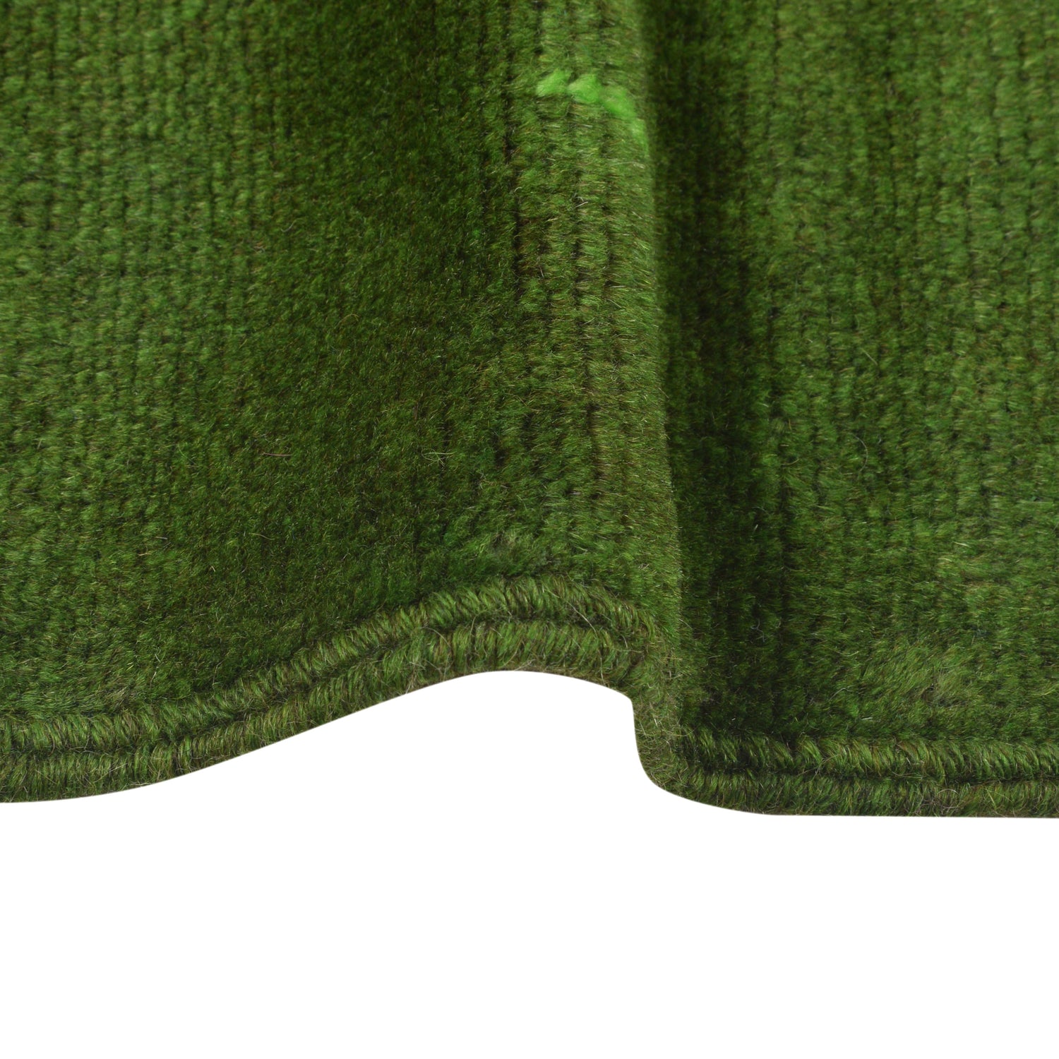 Overdyed Area Rug Handmade Green Geometric 3x5 ft