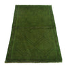 Overdyed Area Rug Handmade Green Geometric 3x5 ft