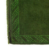 Overdyed Area Rug Handmade Green Geometric 3x5 ft