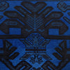Overdyed Area Rug Handmade Blue Geometric 2x4 ft