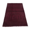 Overdyed Area Rug Handmade Purple Geometric 2x4 ft