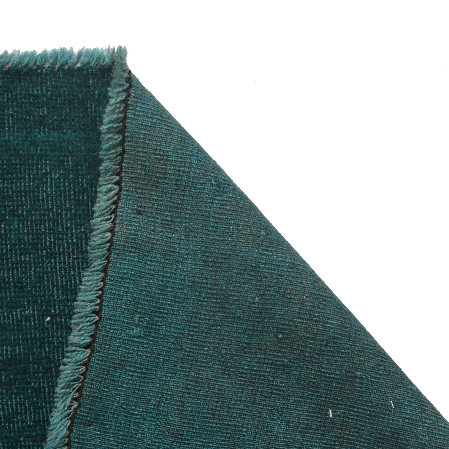 Overdyed Area Rug Handmade Blue Geometric 2x4 ft