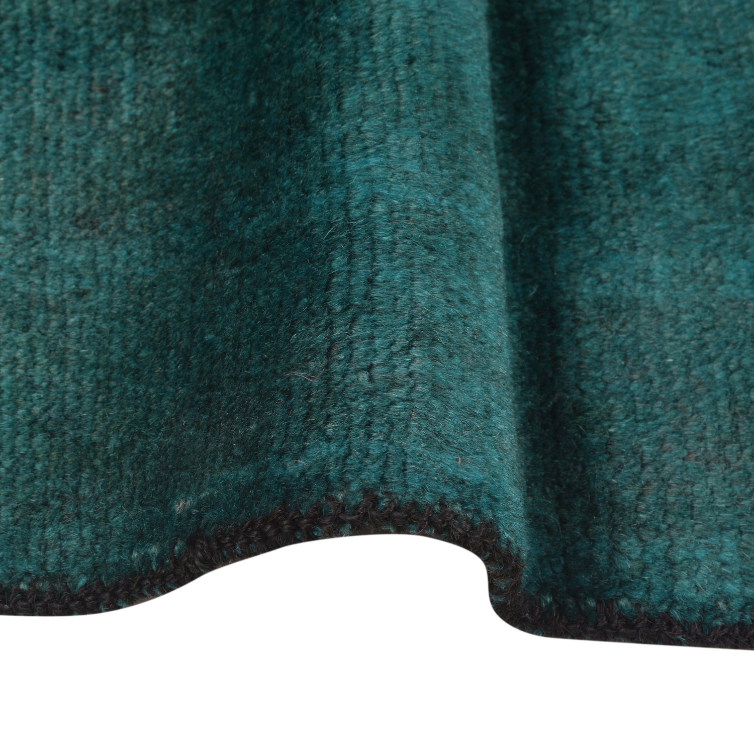 Overdyed Area Rug Handmade Blue Geometric 2x4 ft