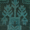 Overdyed Area Rug Handmade Blue Geometric 2x4 ft