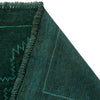 Overdyed Area Rug Handmade Blue Geometric 2x4 ft