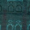 Overdyed Area Rug Handmade Blue Geometric 3x5 ft