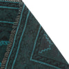 Overdyed Area Rug Handmade Blue Geometric 3x5 ft