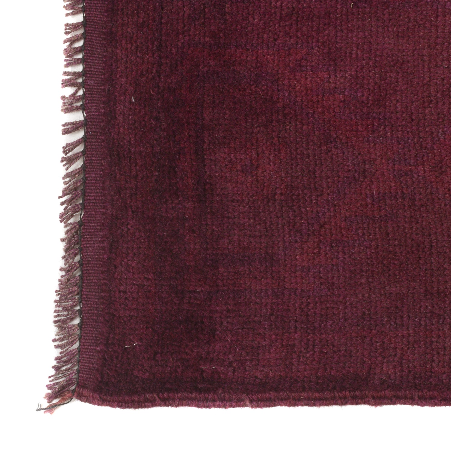 Overdyed Area Rug Handmade Purple Geometric 3x5 ft