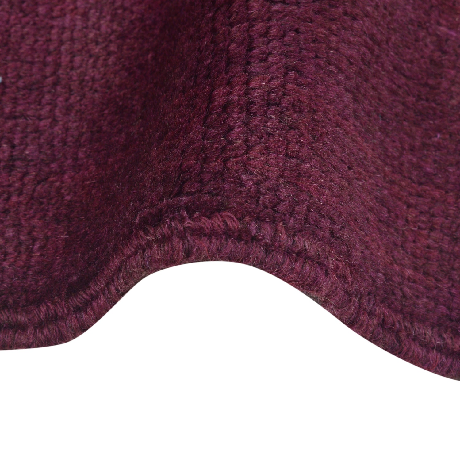 Overdyed Area Rug Handmade Purple Geometric 3x5 ft