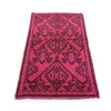 Overdyed Area Rug Handmade Pink Geometric 3x5 ft