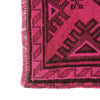 Overdyed Area Rug Handmade Pink Geometric 3x5 ft