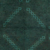 Overdyed Area Rug Handmade Blue Geometric 2x4 ft