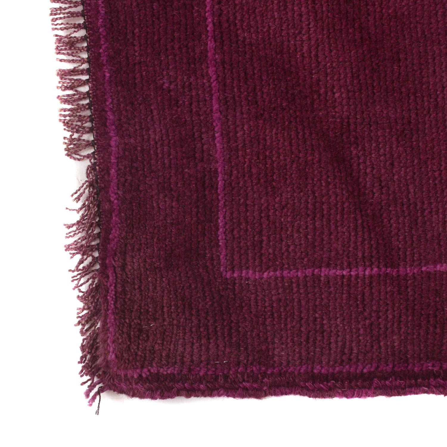 Overdyed Area Rug Handmade Purple Geometric 3x5 ft