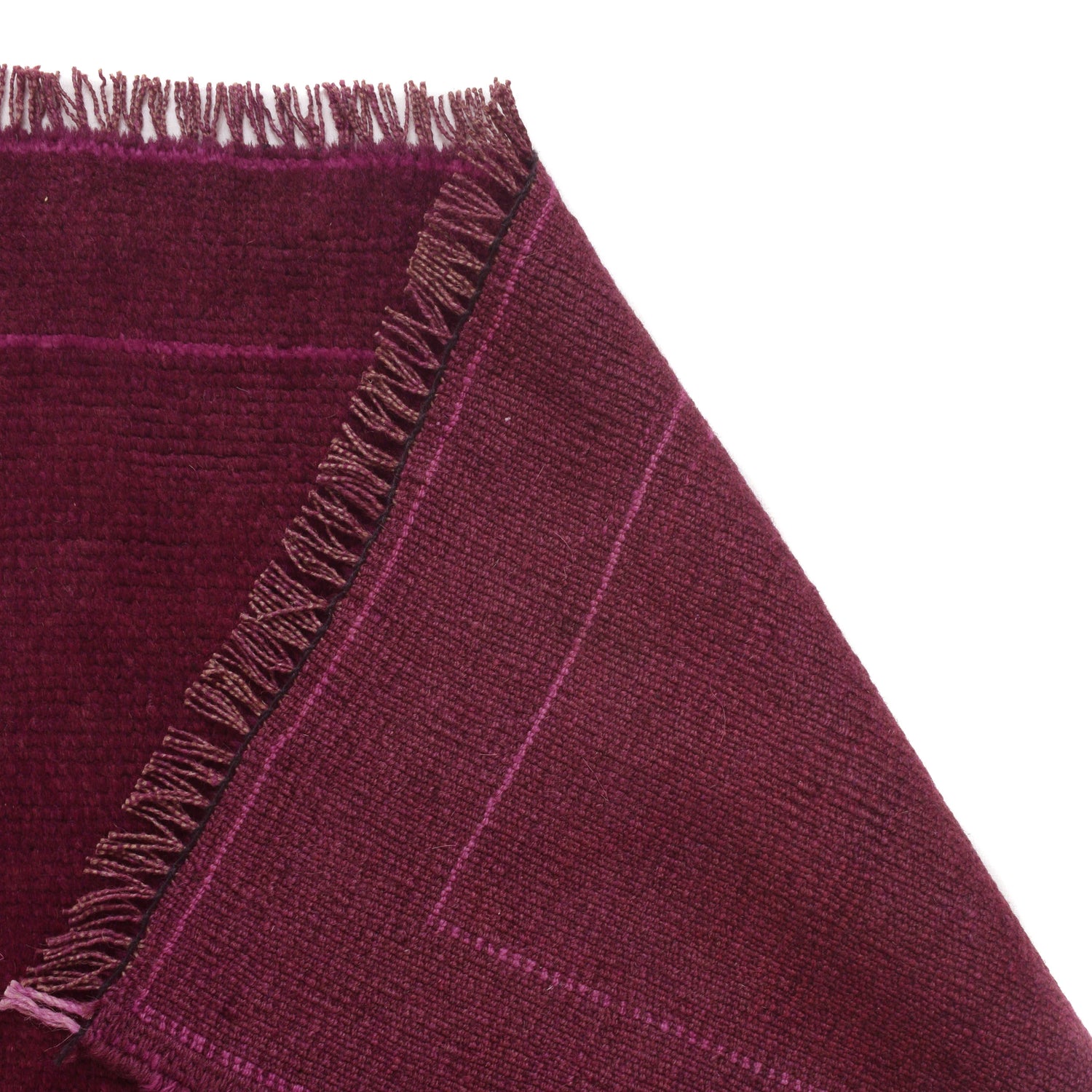 Overdyed Area Rug Handmade Purple Geometric 3x5 ft