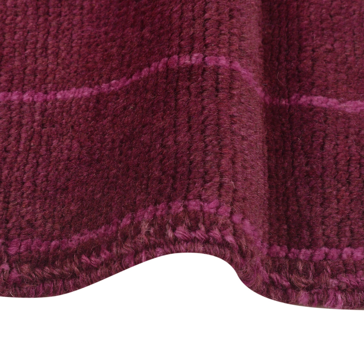 Overdyed Area Rug Handmade Purple Geometric 3x5 ft