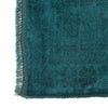Overdyed Area Rug Handmade Blue Geometric 2x4 ft