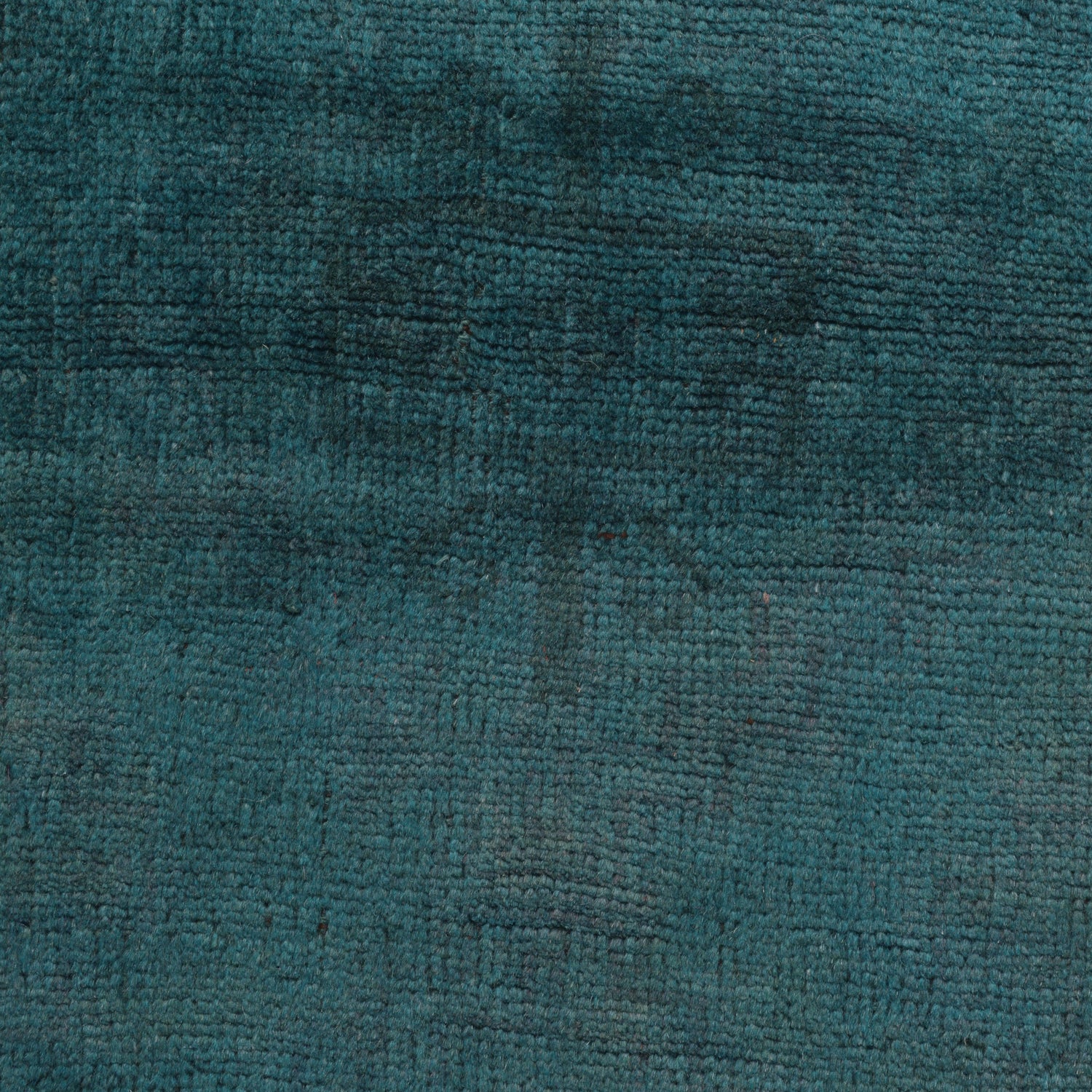 Overdyed Area Rug Handmade Blue Geometric 2x4 ft