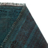 Overdyed Area Rug Handmade Blue Geometric 2x4 ft