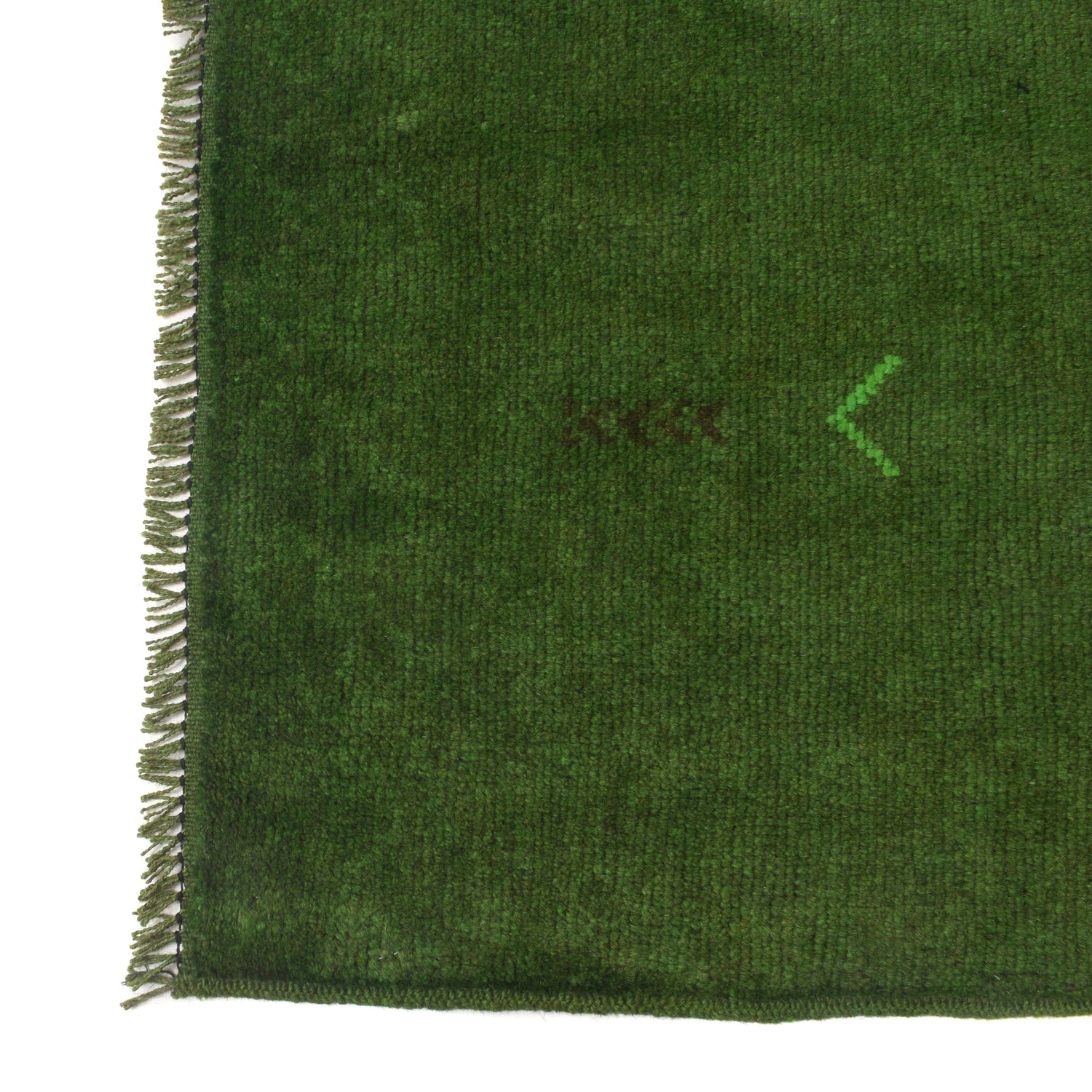 Overdyed Area Rug Handmade Green Geometric 3x5 ft