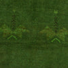 Overdyed Area Rug Handmade Green Geometric 3x5 ft