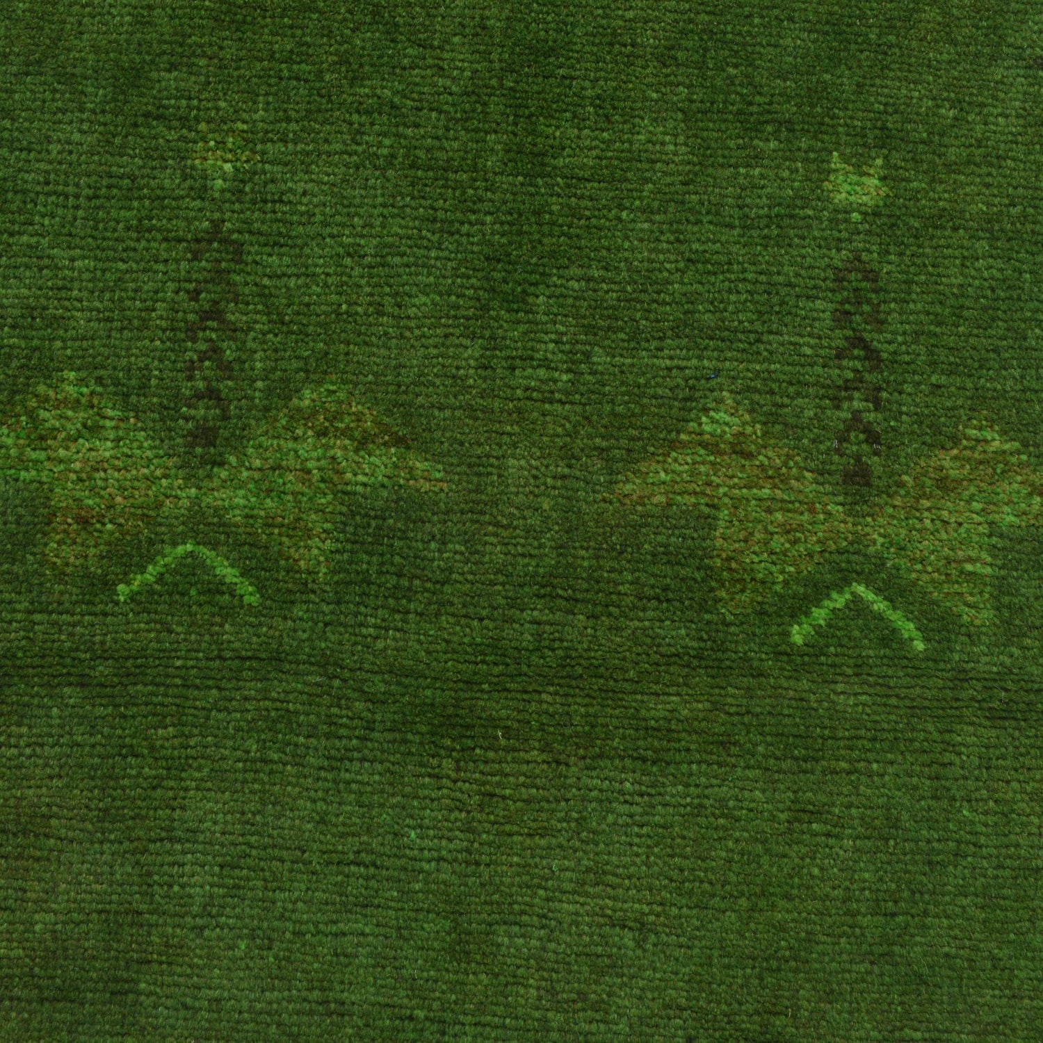 Overdyed Area Rug Handmade Green Geometric 3x5 ft