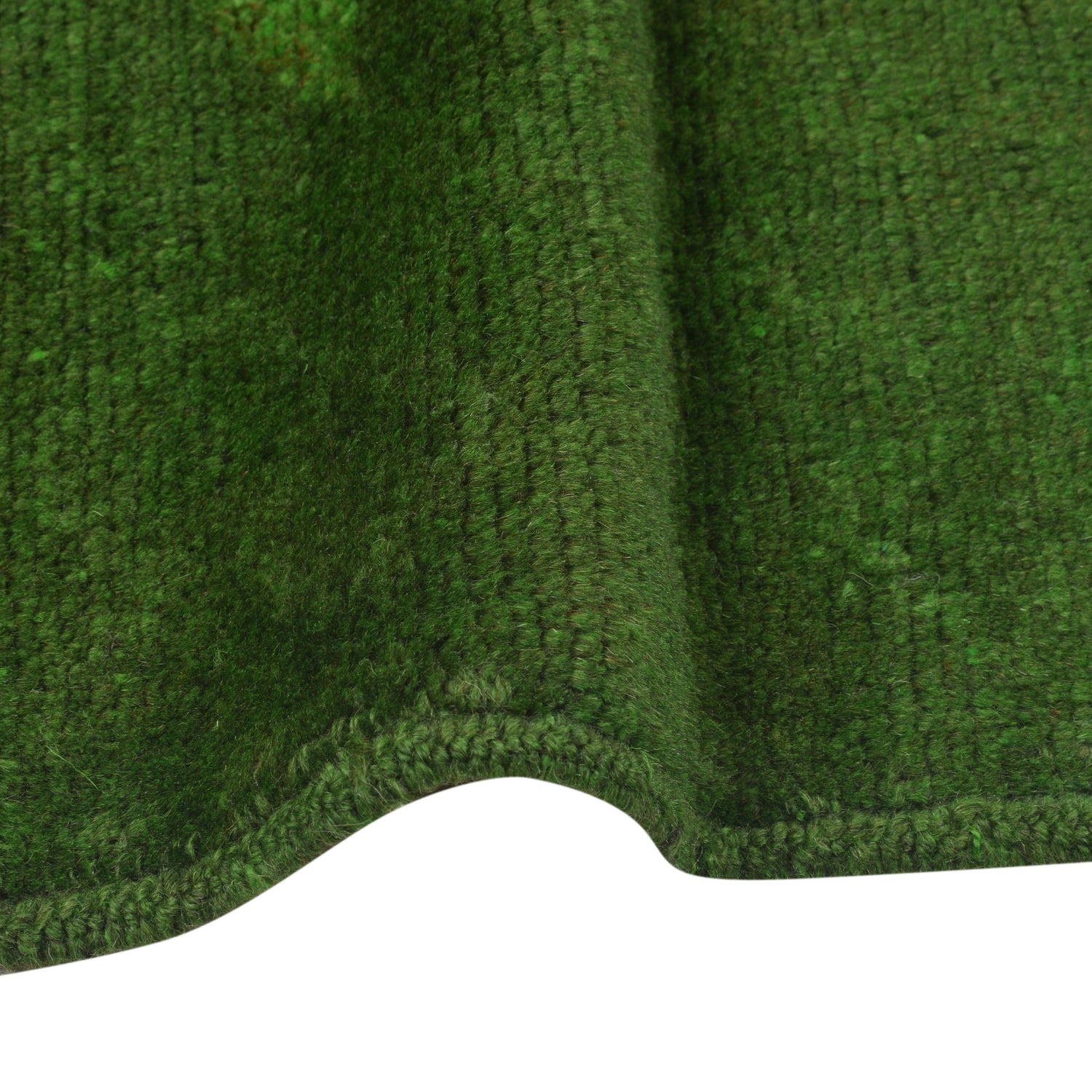 Overdyed Area Rug Handmade Green Geometric 3x5 ft