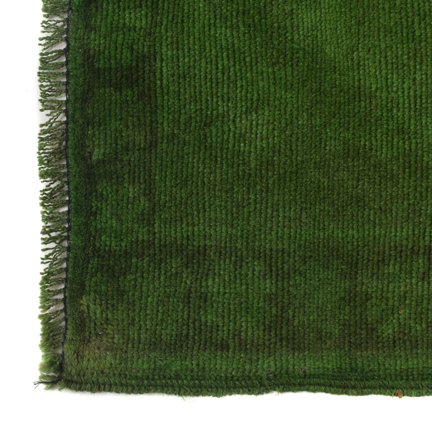 Overdyed Area Rug Handmade Green Geometric 2x4 ft