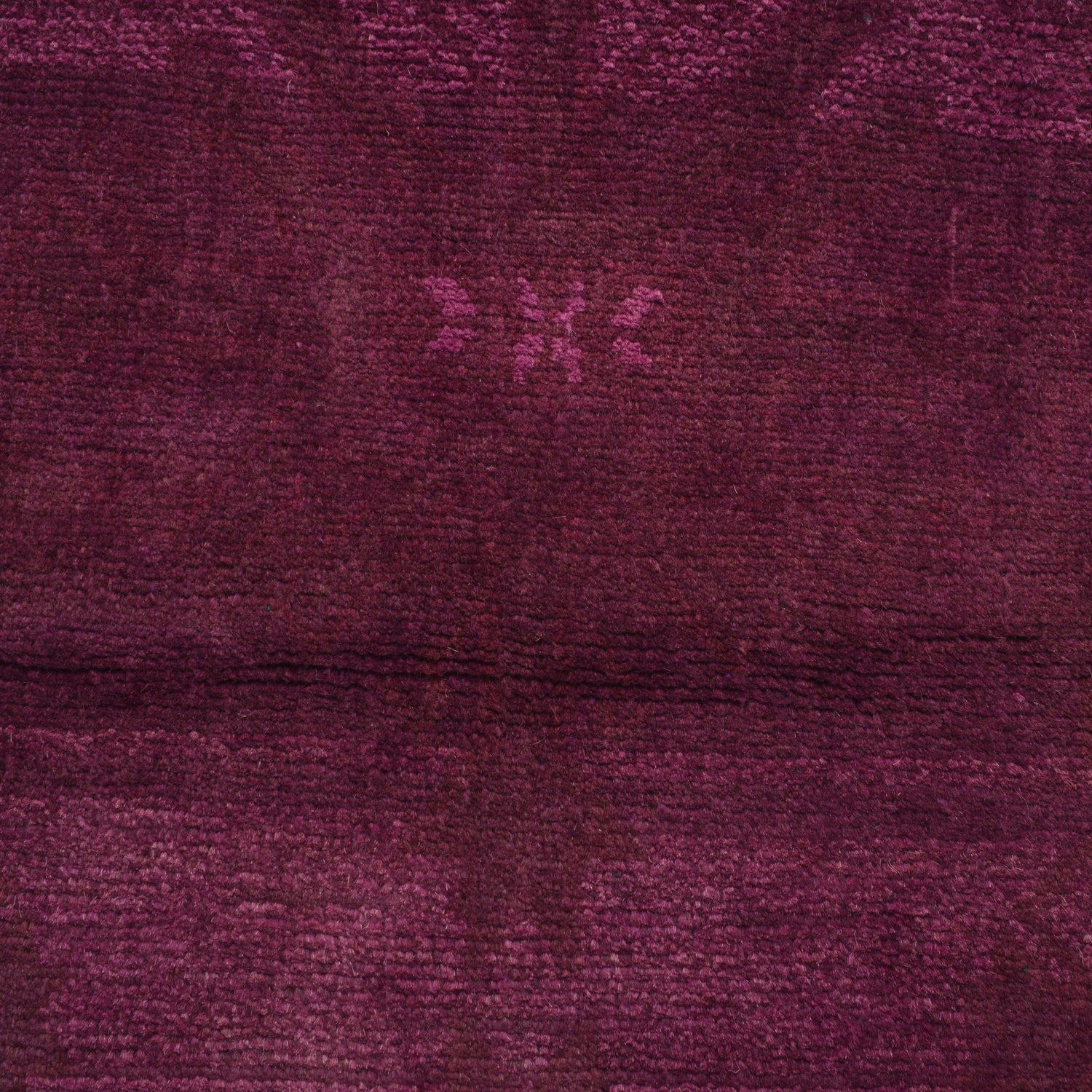 Overdyed Area Rug Handmade Purple Geometric 2x4 ft