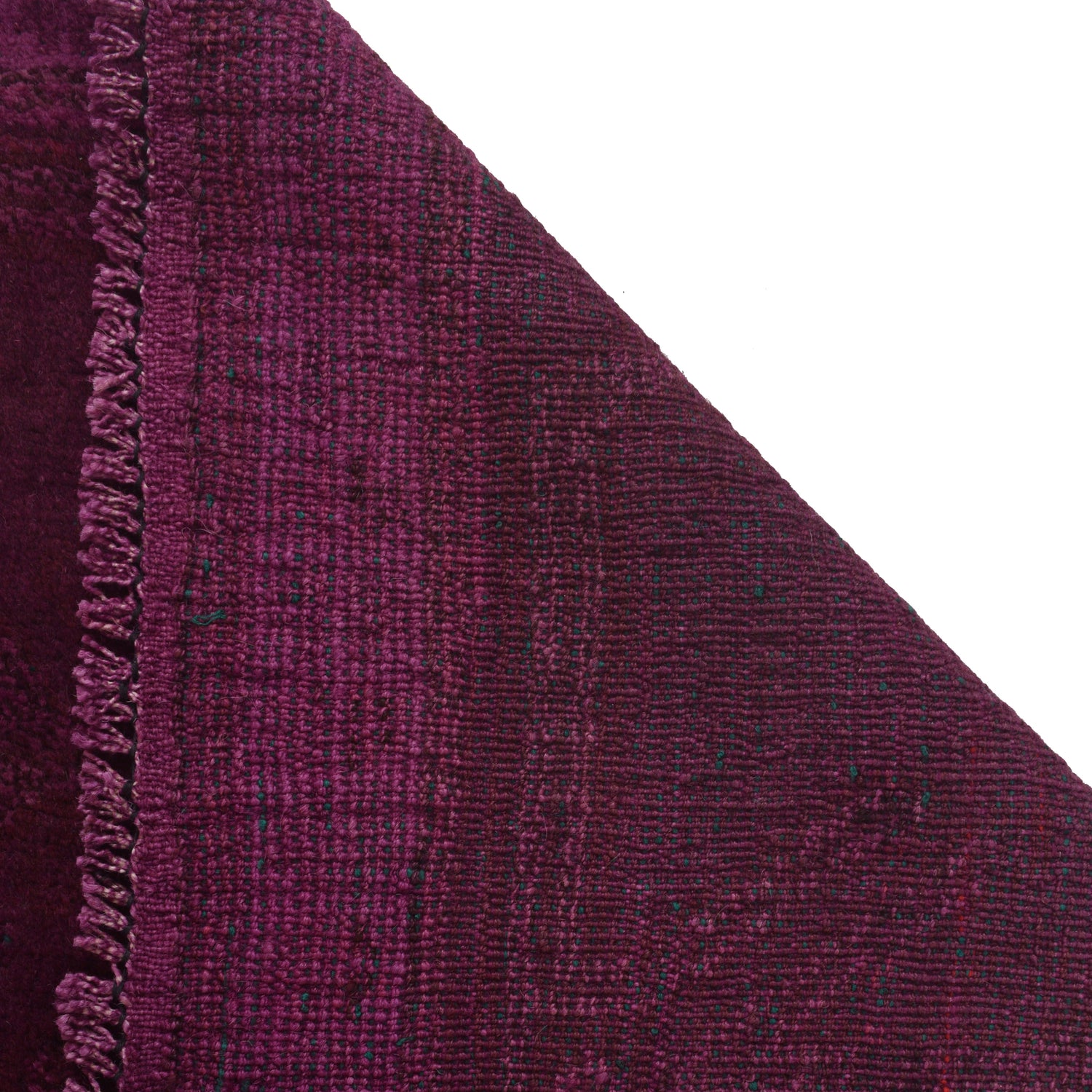 Overdyed Area Rug Handmade Purple Geometric 2x4 ft