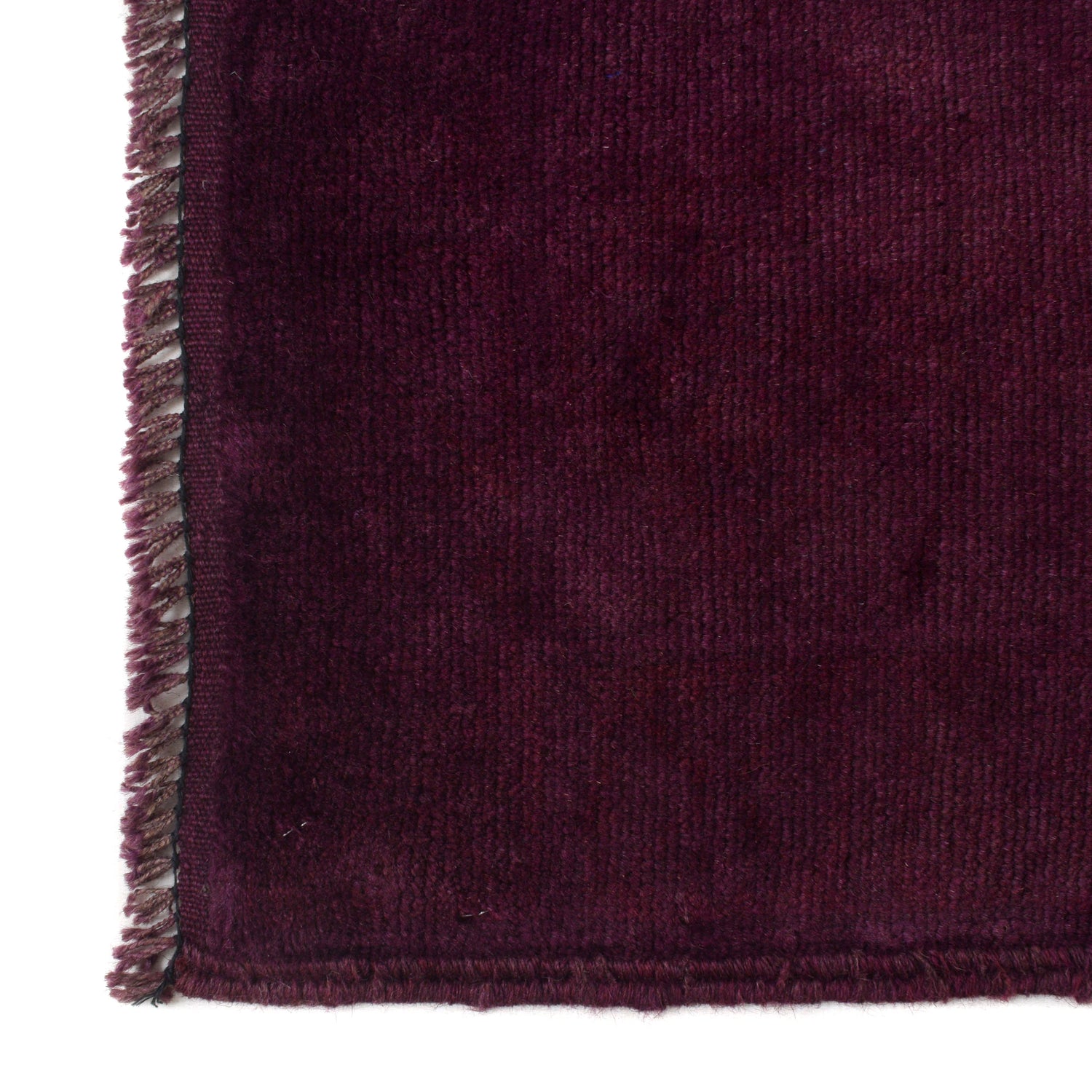 Overdyed Area Rug Handmade Purple Geometric 2x4 ft