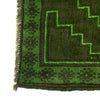 Overdyed Area Rug Handmade Green Geometric 2x4 ft