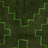 Overdyed Area Rug Handmade Green Geometric 2x4 ft