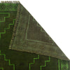 Overdyed Area Rug Handmade Green Geometric 2x4 ft