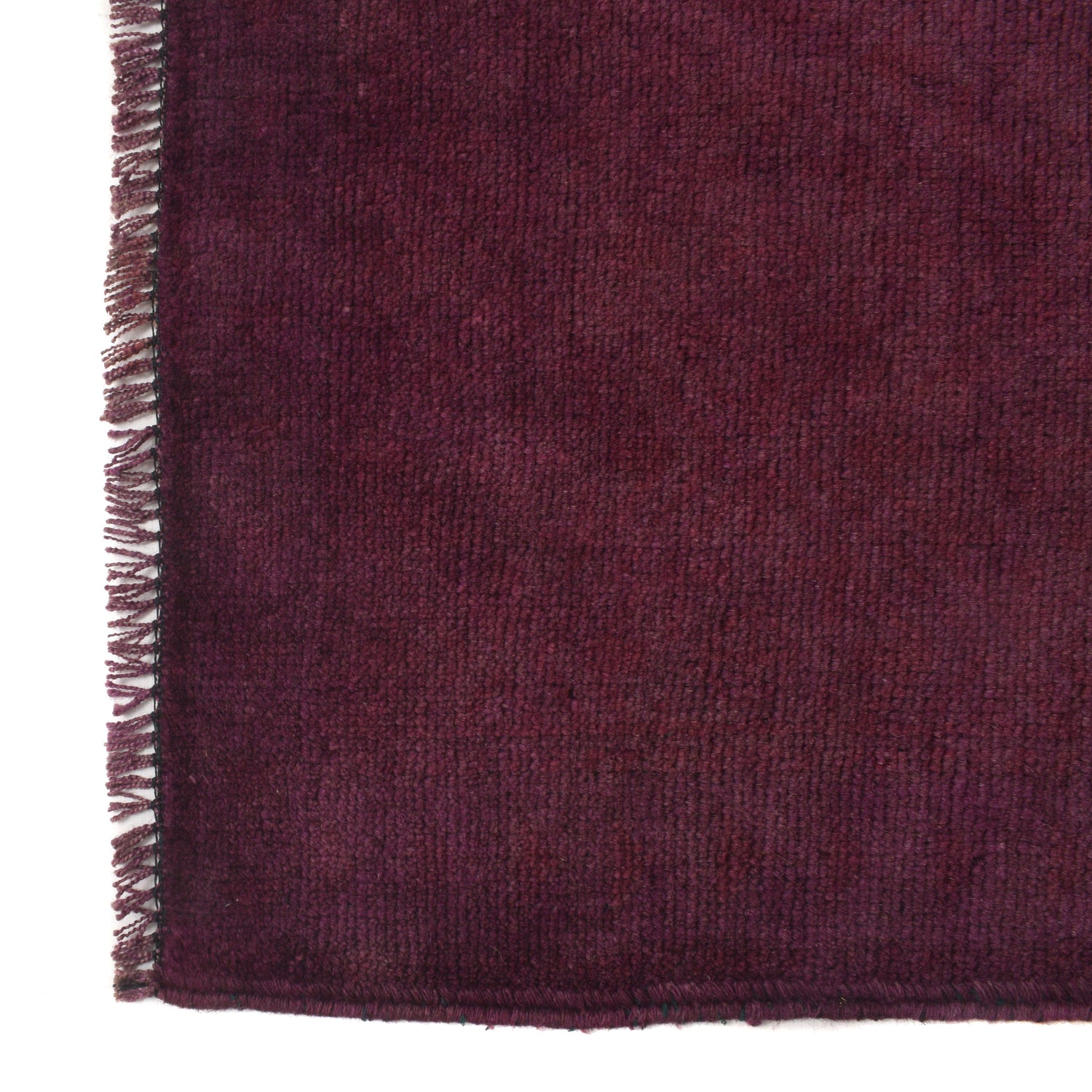 Overdyed Area Rug Handmade Purple Geometric 3x5 ft