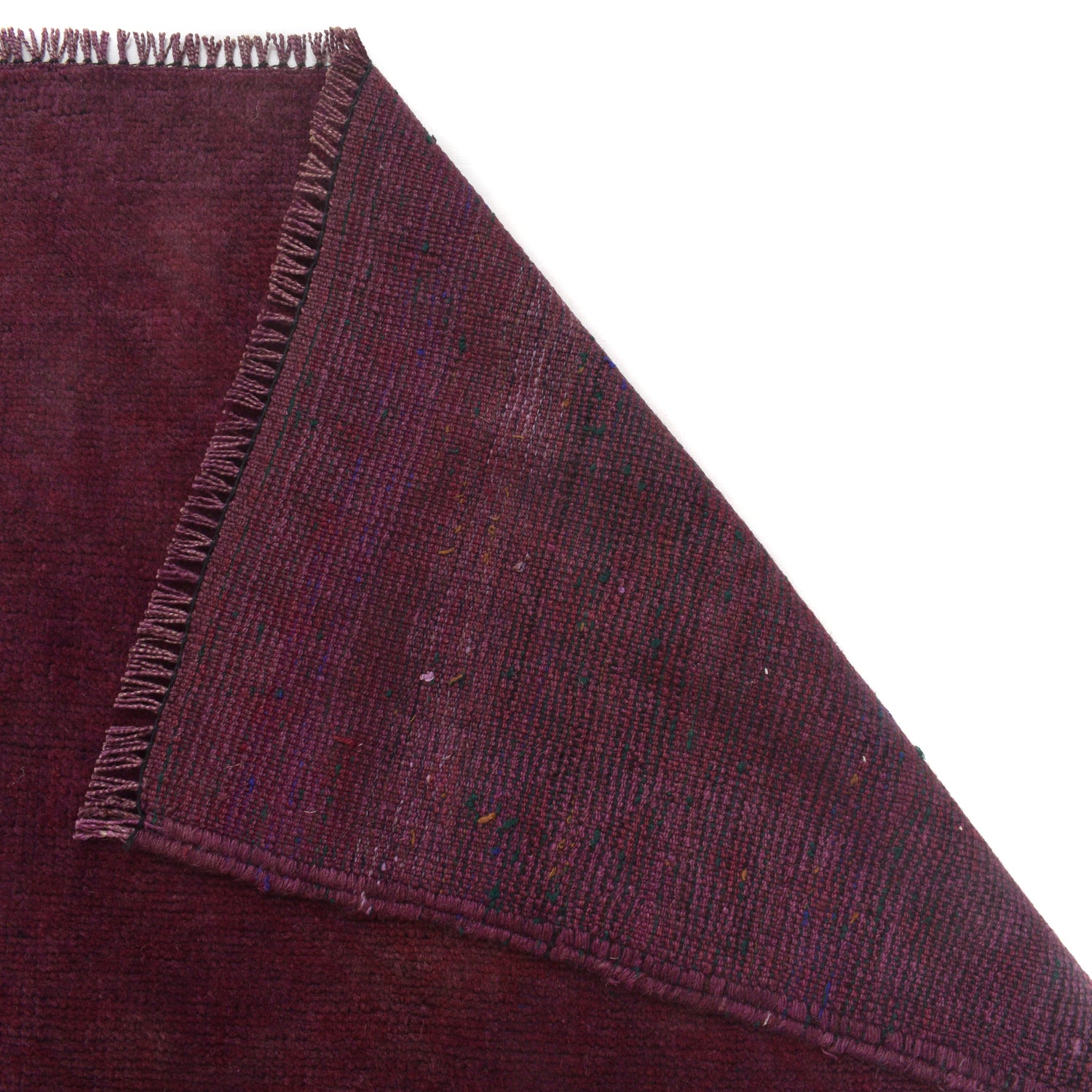 Overdyed Area Rug Handmade Purple Geometric 3x5 ft
