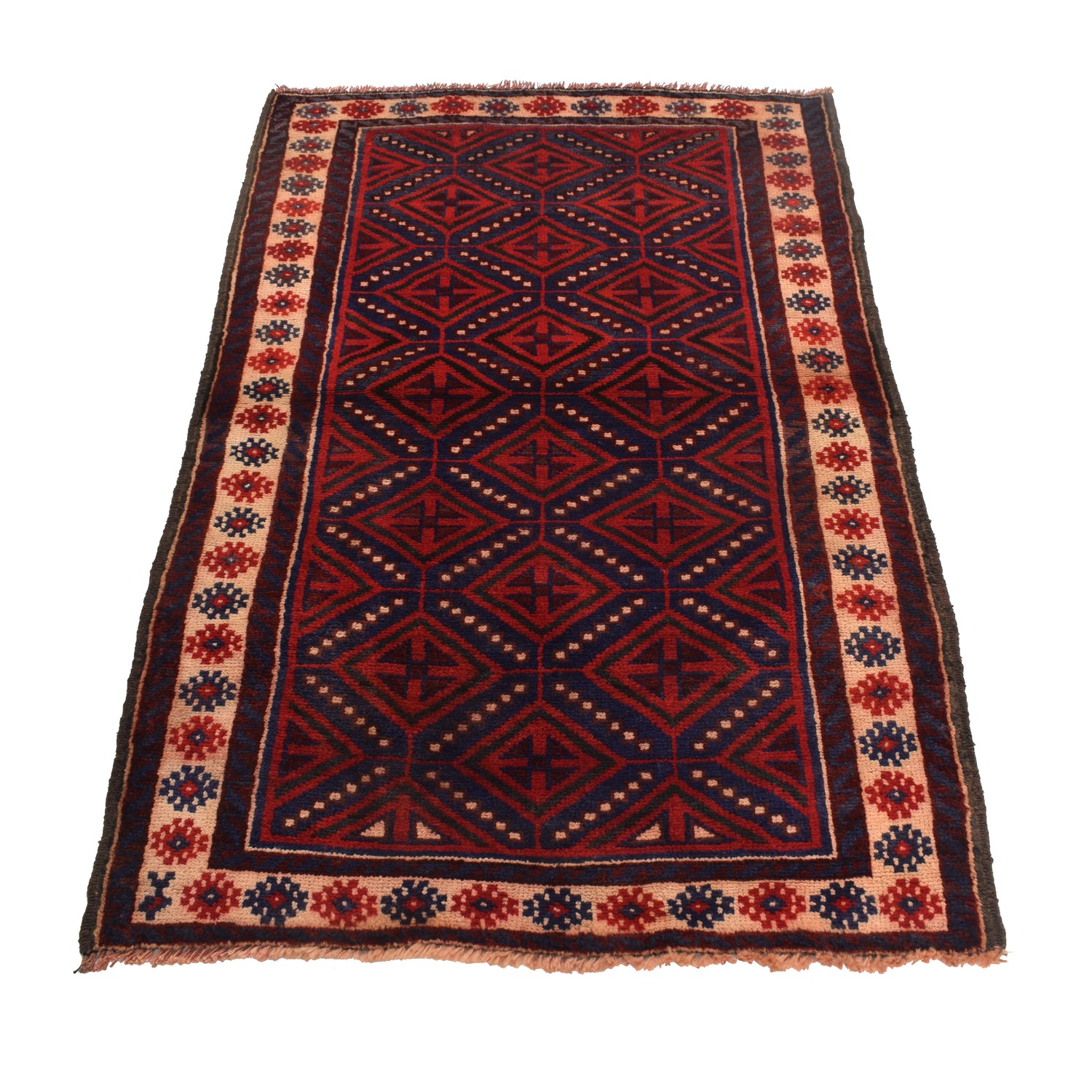 Baluchi Rug Handmade Multi Floral 3x5 ft
