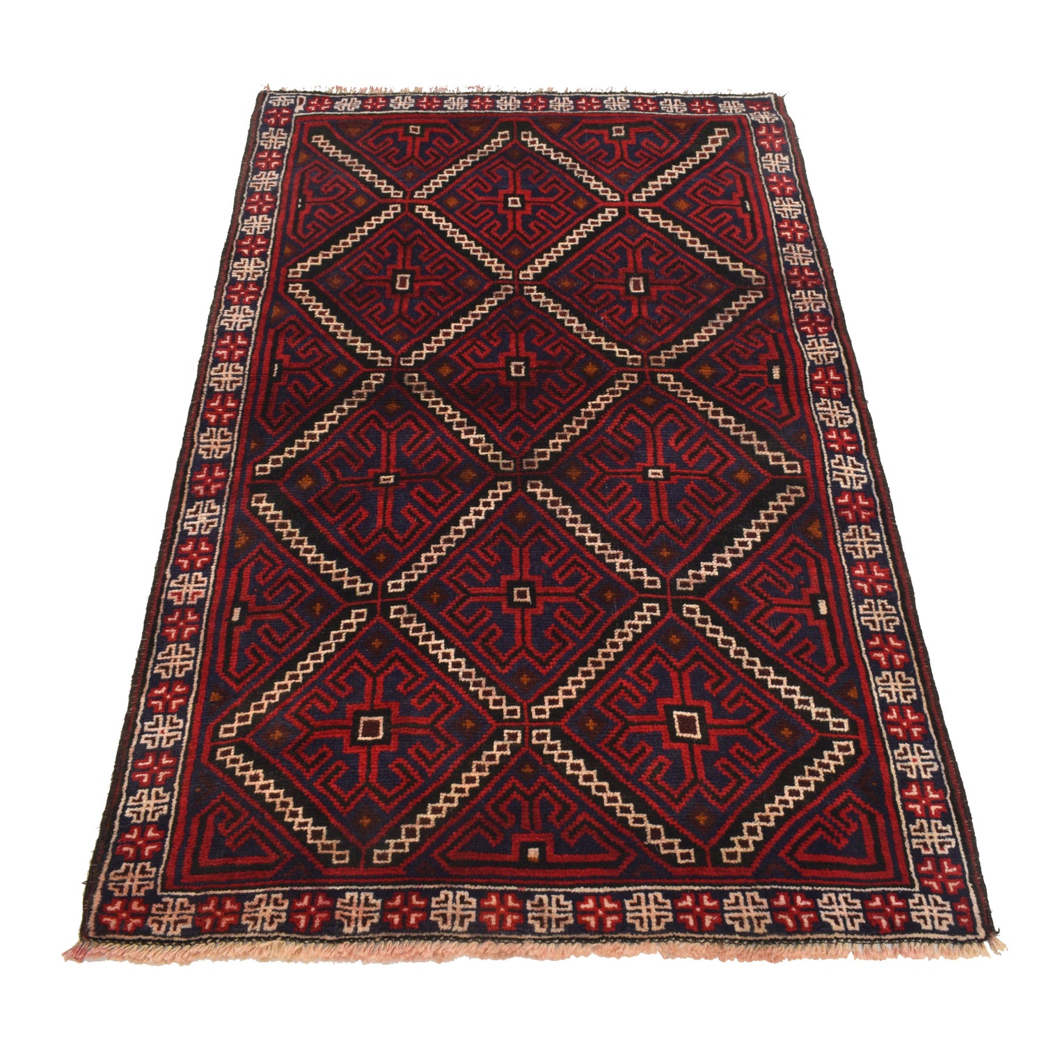 Baluchi Rug Handmade Multi Geometric 3x5 ft